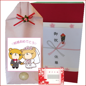 結婚祝い米 赤い化粧箱-デザインタイプ-コシヒカリ5kg